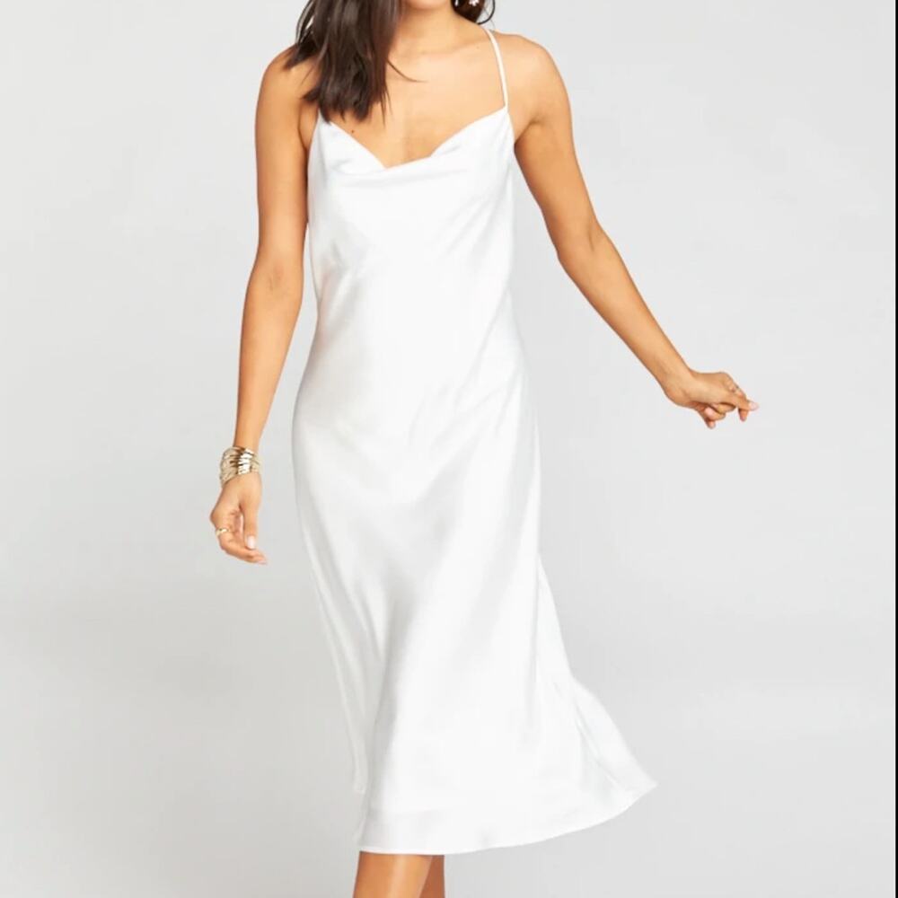 Show Me Your MuMu White Slip Midi Dress